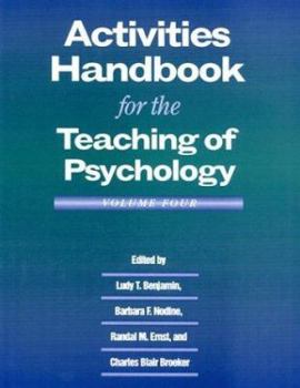 Paperback Activities Handbook for the Teaching of Psychology Book