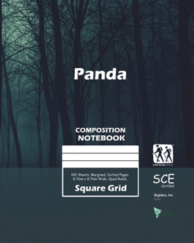 Paperback Panda Square Grid, Quad Ruled, Composition Notebook, 100 Sheets, Large Size 8 x 10 Inch Dark Forest Cover Book