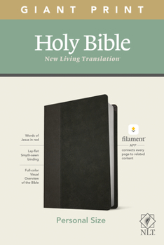 Imitation Leather NLT Personal Size Giant Print Bible, Filament Enabled Edition (Red Letter, Leatherlike, Black/Onyx) [Large Print] Book