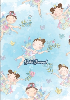 Ballet journal: Dance notebook for girls Ballet notebook Ballet books for teens, girls and dancers 101 pages lined 7x10 inches paperback blue background with pattern of pretty little dancer in the sky