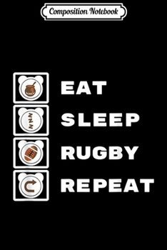 Paperback Composition Notebook: Mens Eat Sleep Rugby Repeat - LGBT Gay Pride Journal/Notebook Blank Lined Ruled 6x9 100 Pages Book
