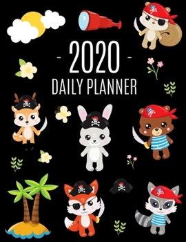 Paperback Pirate Animals Planner 2020: For All Your Monthly Appointments! Cool 12 Months Funny Animal Planner Black Pink Yellow Green Blue & Red Weekly Agend Book