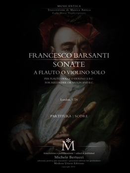Paperback Barsanti, Sonate a Flauto o Violino Solo con Basso [Italian] Book