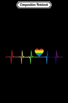Paperback Composition Notebook: LGBT Rainbow Heartbeat - Gay Lesbian Pride Journal/Notebook Blank Lined Ruled 6x9 100 Pages Book