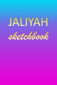 Paperback Jaliyah: Sketchbook - Blank Imaginative Sketch Book Paper - Pink Blue Gold Custom Letter J Personalized Cover - Teach & Practic Book