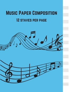 Paperback Music Notebook Blank Sheets Paper 12 Staves per Page Book