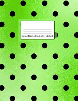 Paperback Cornell Notes Student's Notebook: 185 Pages Large Size 8.5 X 11 Lime Green Ombre Dots Design Cover Book