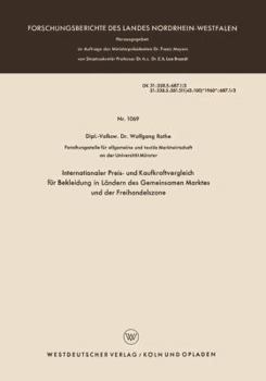 Internationaler Preis- Und Kaufkraftvergleich Fur Bekleidung in Landern Des Gemeinsamen Marktes Und Der Freihandelszone
