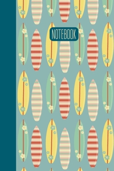 Notebook: Small Stylish Journal for Writing, Journaling, Notes, To Do Lists, Gratitude, Ideas, and More with Fun Surfboard Pattern Cover Design
