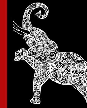 Notebook: Elephant Design on Black Background|Classic Wide-Ruled|Perfect for Notes, Lists, Journaling, Gift for Elephant Lover