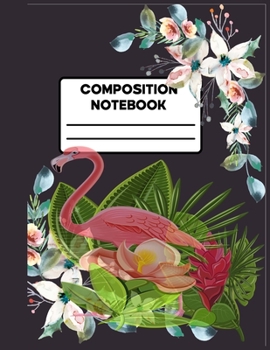 Paperback Composition Notebook: Water Colour Cute Pink Flamingo Composition Preschoolkindergarten Collage Rulled Notebook Journal For Kids, Girls- Wid Book