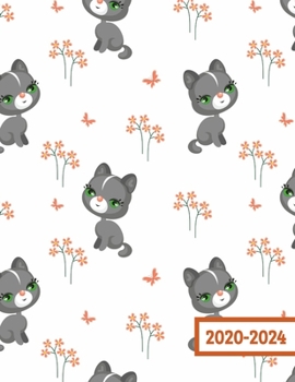 2020-2024: Five Year Monthly Planner - 60 Month Calendar Scheduler Diary for 5 Years With Notes For Cat Lover Women - Cute Kitty Kittens (8.5"x11")