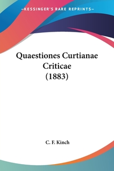 Paperback Quaestiones Curtianae Criticae (1883) Book