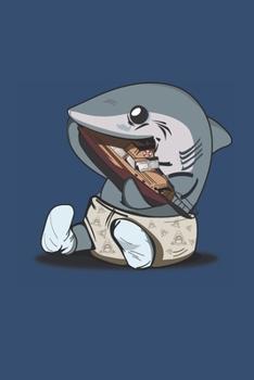 Paperback SHARK EATING A SHIP Lined Notebook Book