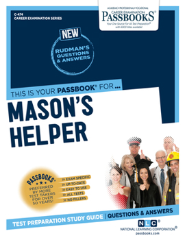 Paperback Mason's Helper (C-474): Passbooks Study Guidevolume 474 Book