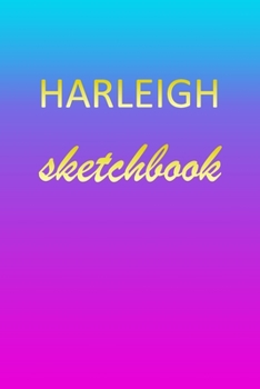 Harleigh: Sketchbook | Blank Imaginative Sketch Book Paper | Pink Blue Gold Custom Letter H Personalized Cover | Teach & Practice Drawing for ... Doodle Pad | Create, Imagine & Learn to Draw