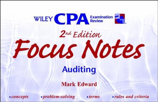 Paperback Wiley CPA Examination Review Focus Notes, Auditing Book