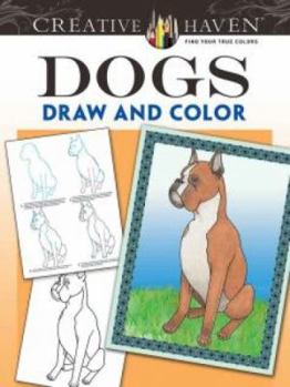 Paperback Creative Haven Dogs Draw and Color Book