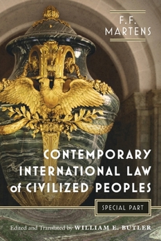 Hardcover Contemporary International Law of Civilized Peoples: Special Part Book