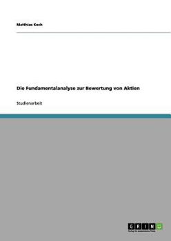 Paperback Die Fundamentalanalyse zur Bewertung von Aktien [German] Book