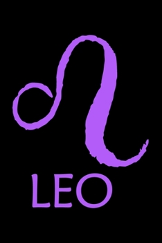 Notebook: Leo Zodiac Sign Purple Symbol July & August Birthday Gift Black Lined Journal Writing Diary - 120 Pages 6 x 9