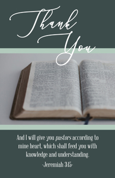 Pastor Appreciation Bulletin: Thank You (Package of 100): Jeremiah 3:15 (Kjv)