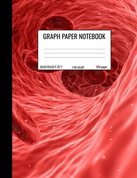 Paperback Graph Paper Notebook: Quad Ruled 5 Squares Per Inch Notebook for Students, Math and Science Composition Notebook - Blood Cells Anatomy Healt Book