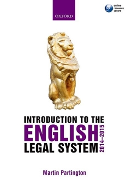 Paperback Introduction to the English Legal System 2014-2015 Book