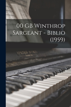 Paperback 00 GB Winthrop Sargeant - Biblio (1959) Book