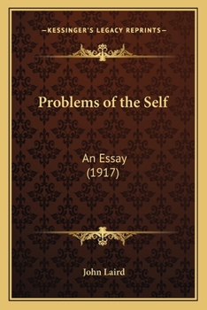 Paperback Problems of the Self: An Essay (1917) Book