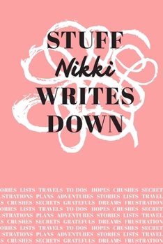 Paperback Stuff Nikki Writes Down: Personalized Journal / Notebook (6 x 9 inch) with 110 wide ruled pages inside [Soft Coral] Book