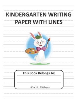 Paperback Kindergarten Writing Paper with Lines: Notebook with Dotted Lined Writing Paper for Kids 8.5x11, 110 pages Book