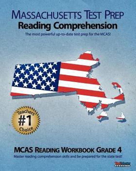 Paperback Massachusetts Test Prep Reading Comprehension MCAS Reading Workbook Grade 4: Aligned to the Grade 4 Common Core Standards Book