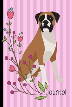 Paperback Journal: Gratitude Journal 6x9 100 Pages Boxer Dog Pink Book