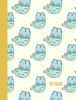 Paperback Notebook: Wide Ruled Primary Composition Book with Cute Purrmaid Cat Mermaid Pattern Cover Design Book