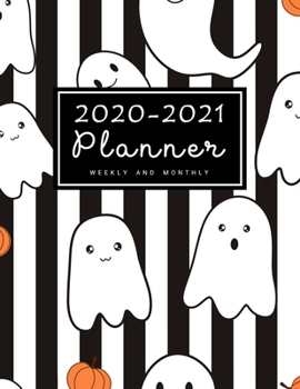 2020-2021 Weekly & Monthly Planner: 2 Year Calendar Schedule, Squares Quad Ruled, Dot Notes, Monthly Goals Setting, Action Plan, No Holiday Halloween Ghost (January 2020 through December 2021)