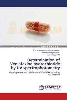 Paperback Determination of Venlafaxine hydrochloride by UV spectrophotometry Book