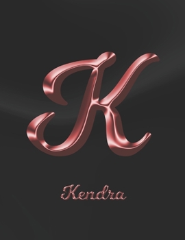 Kendra: 1 Year Weekly Planner with Note Pages (12 Months) | Black Marble Rose Gold Pink Effect Letter K | 2020 - 2021 | Week Planning | Monthly ... | Plan Each Day, Set Goals & Get Stuff Done