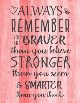 Paperback Always Remember You are Braver than you believe - Stronger than you seem & Smarter thank you think: Inspirational Journal - Notebook to Write In for W Book