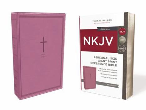 Paperback NKJV, Reference Bible, Personal Size Giant Print, Imitation Leather, Pink, Red Letter Edition, Comfort Print [Large Print] Book