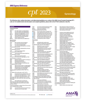 Wall Chart CPT 2023 Express Reference Coding Card: Gynecology Book