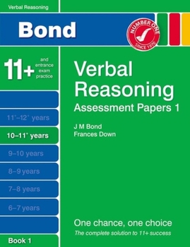 Paperback Bond Assessment Papers Verbal Reasoning 10-11+ Yrs Book 1 Book