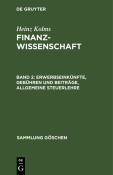 Hardcover Erwerbseinkünfte, Gebühren und Beiträge, Allgemeine Steuerlehre [German] Book