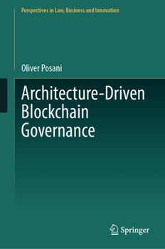 Hardcover Architecture-Driven Blockchain Governance Book