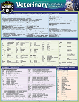 Cards Veterinary Terminology & Abbreviations: A Quickstudy Laminated Reference Guide Book