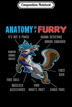 Composition Notebook: Furry - Anatomy of a Furry - cartoon wolf  Journal/Notebook Blank Lined Ruled 6x9 100 Pages