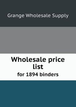 Paperback Wholesale price list for 1894 binders Book