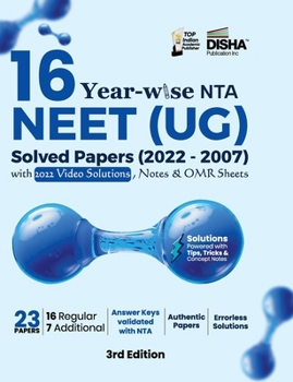 Paperback 16 Year-wise NTA NEET (UG) Solved Papers (2022 - 2007) with 2022 Video Solutions, Notes & OMR Sheets 3rd Edition Book