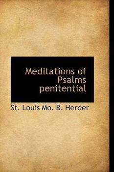 Hardcover Meditations of Psalms Penitential Book