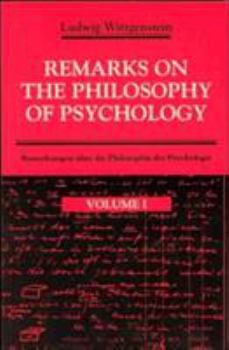 Paperback Remarks on the Philosophy of Psychology, Volume 1 Book